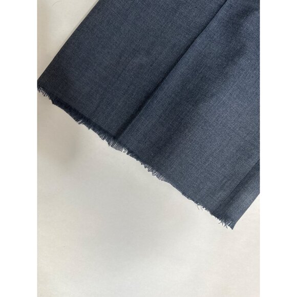 Berle Tailored Pants Men’s 56x37 Gray Blue 100% Worsted Wool Pleated Raw Hem - Picture 4 of 8